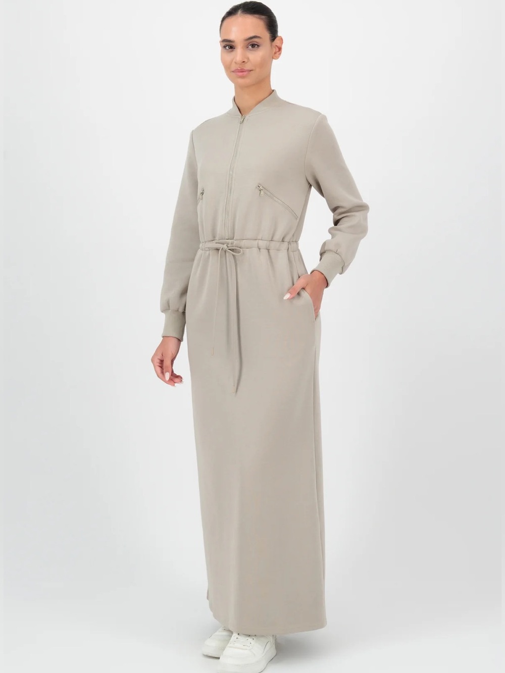 New With Tags Women’s Half-Zip Modest Long-Sleeve Sweatshirt Dress